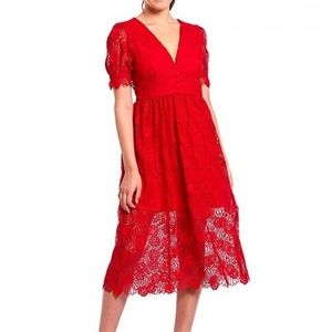 Gianni Bini Red lace dress